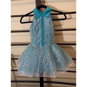 Revolution Dance Costume Blue Sequin Tutu Princess Ballerina Child's Size Medium
